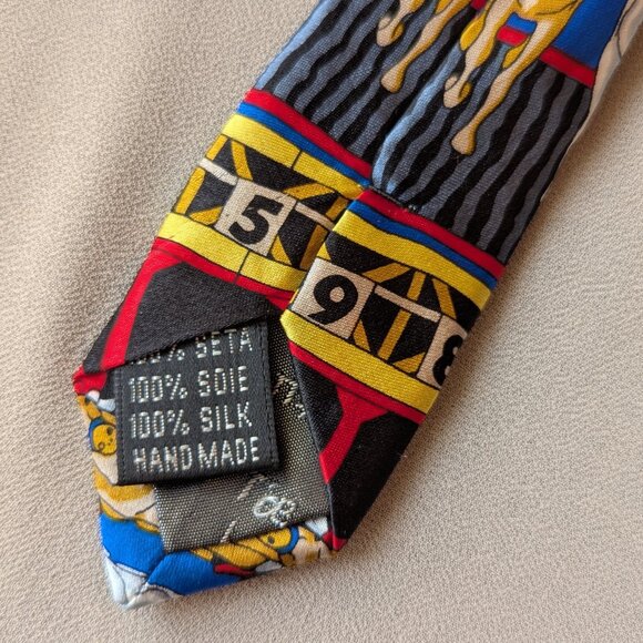 The Tie Studio London 100% Silk Tie Horse Racing Print Equestrian Hand Made - Picture 6 of 6